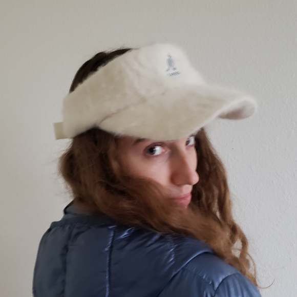 Kangol Accessories - Kangol Soft Fuzzy Visor Hat Angora Blend Biege Color Vintage Rare